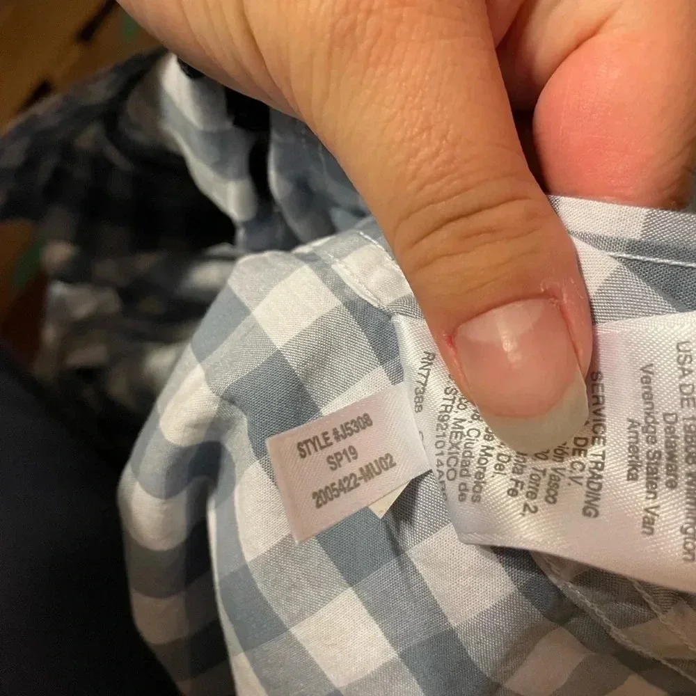 NWT J.CREW LIGHT GRAY GINGHAM FLEX BUTTON DOWN SHIRT